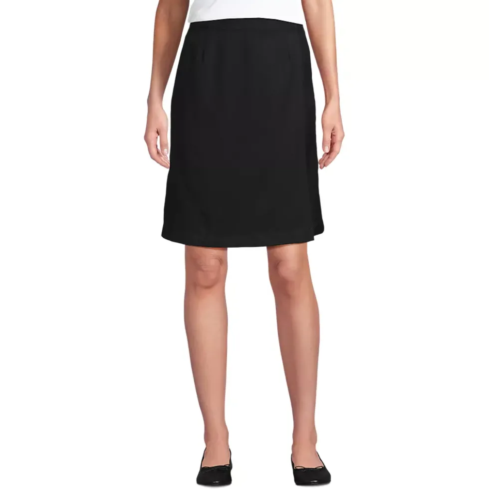Women's Solid A Line Tab Skort Top of Knee