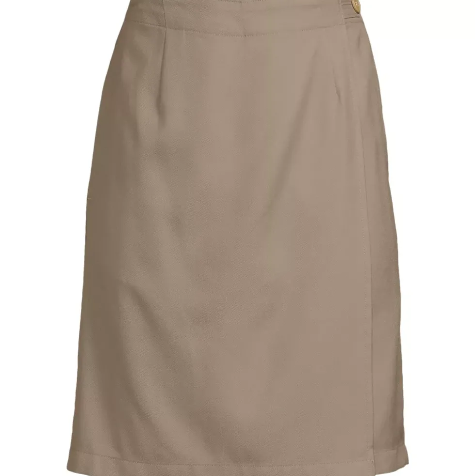 Women's Solid A Line Tab Skort Top of Knee