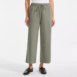 Women's Sport Knit Elastic Waist Wide Leg Crop Pants