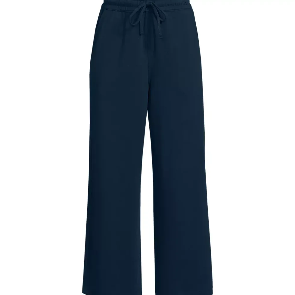 Women's Sport Knit Elastic Waist Wide Leg Crop Pants