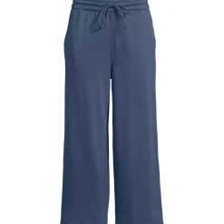 Women's Sport Knit Elastic Waist Wide Leg Crop Pants