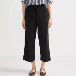 Women's Sport Knit Elastic Waist Wide Leg Crop Pants