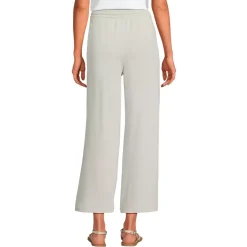 Women's Sport Knit Elastic Waist Wide Leg Crop Pants