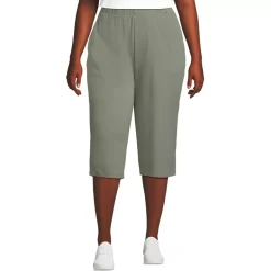 Women's Sport Knit High Rise Elastic Waist Capri Pants