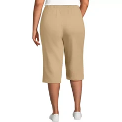 Women's Sport Knit High Rise Elastic Waist Capri Pants