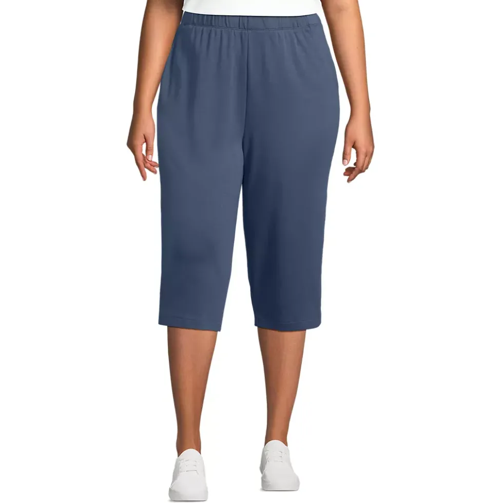 Women's Sport Knit High Rise Elastic Waist Capri Pants