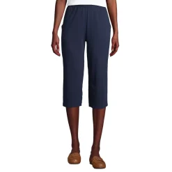 Women's Sport Knit High Rise Elastic Waist Capri Pants