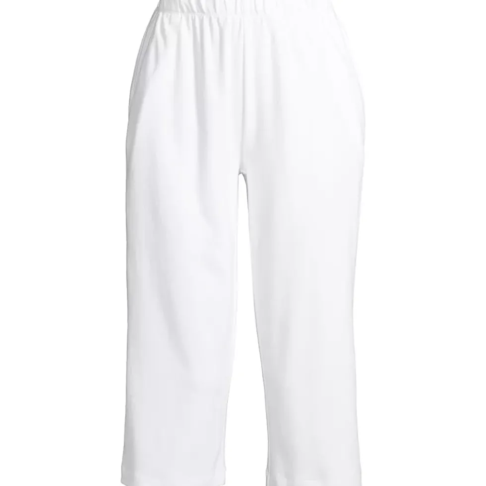 Women's Sport Knit High Rise Elastic Waist Capri Pants