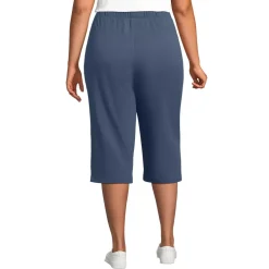 Women's Sport Knit High Rise Elastic Waist Capri Pants