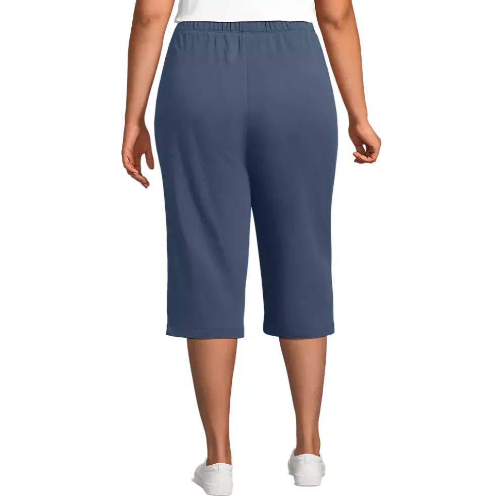 Women's Sport Knit High Rise Elastic Waist Capri Pants