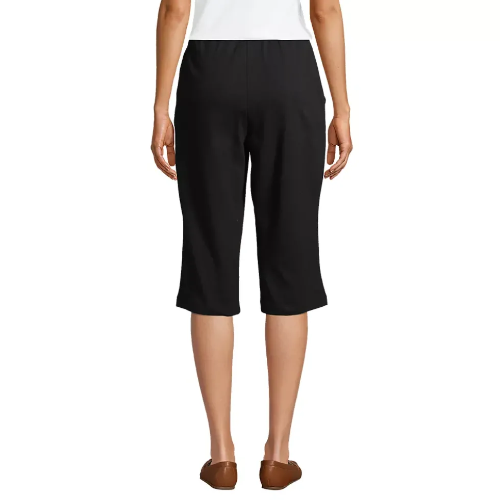 Women's Sport Knit High Rise Elastic Waist Capri Pants