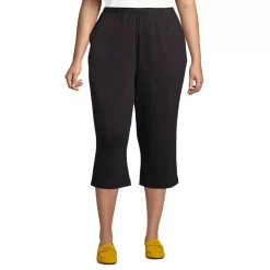 Women's Sport Knit High Rise Elastic Waist Capri Pants