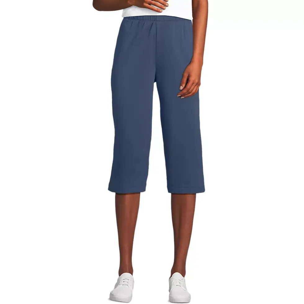 Women's Sport Knit High Rise Elastic Waist Capri Pants