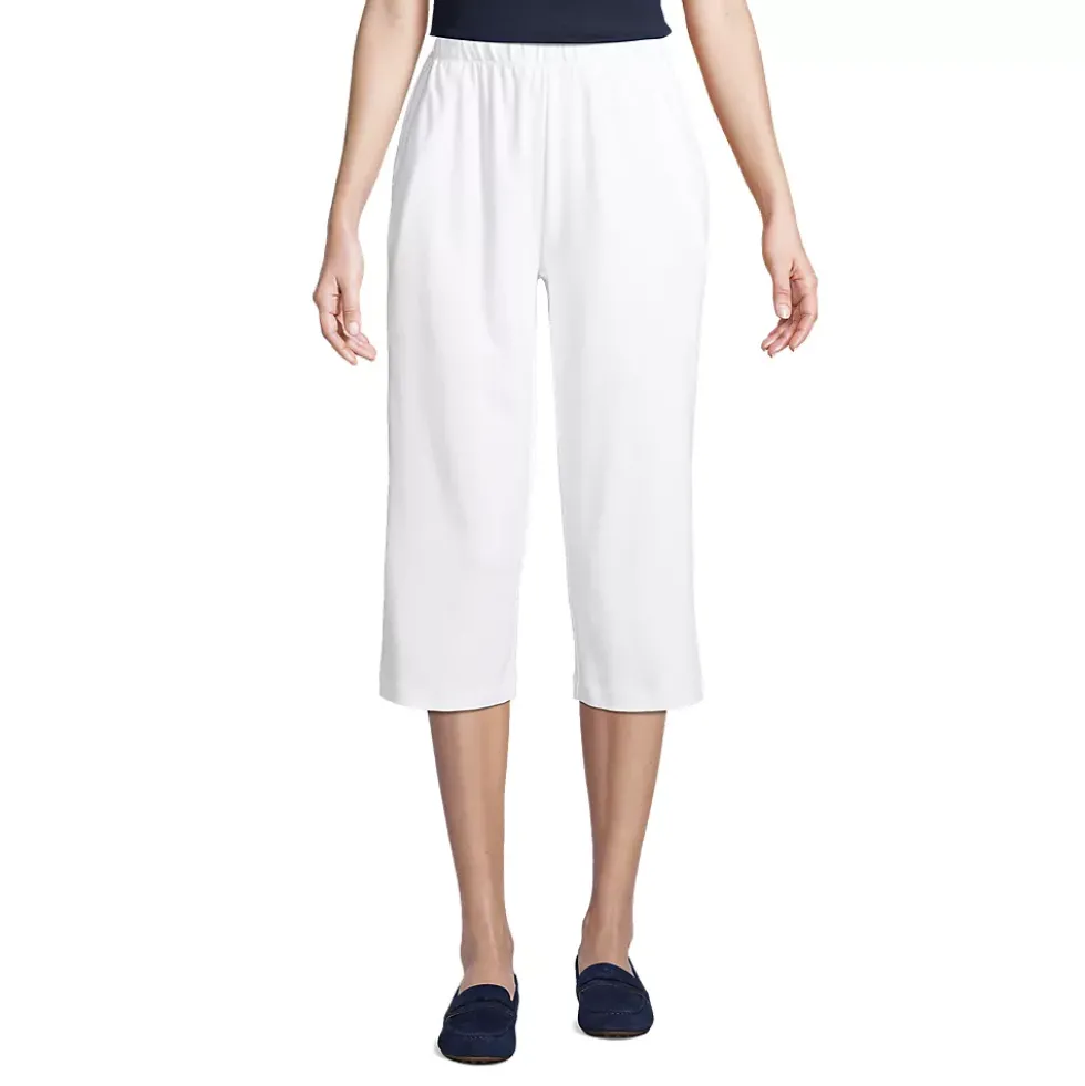 Women's Sport Knit High Rise Elastic Waist Capri Pants