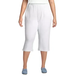 Women's Sport Knit High Rise Elastic Waist Capri Pants
