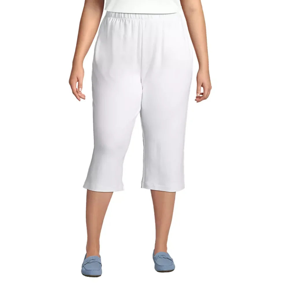 Women's Sport Knit High Rise Elastic Waist Capri Pants