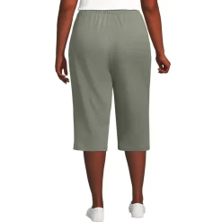 Women's Sport Knit High Rise Elastic Waist Capri Pants