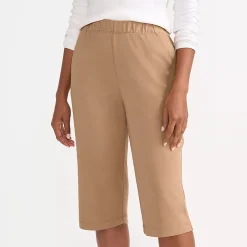 Women's Sport Knit High Rise Elastic Waist Capri Pants