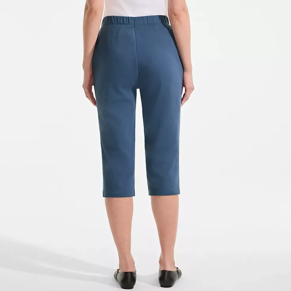 Women's Sport Knit High Rise Elastic Waist Capri Pants