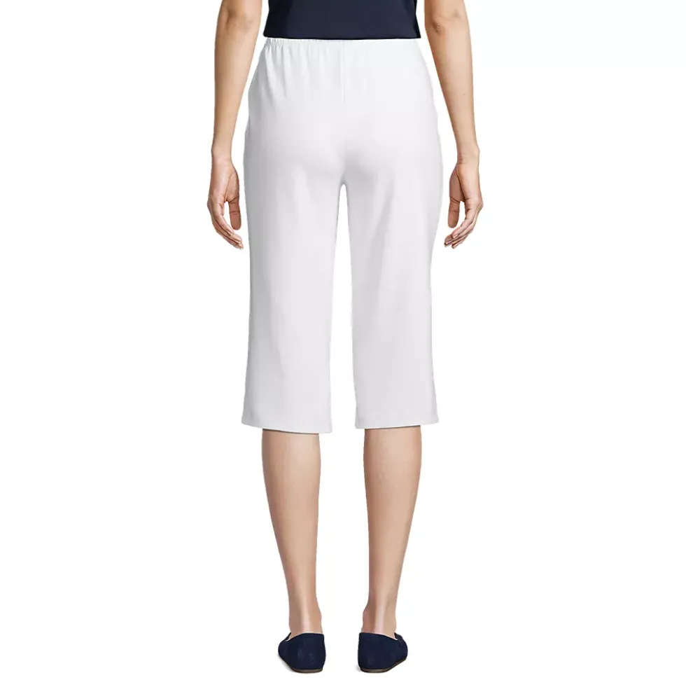Women's Sport Knit High Rise Elastic Waist Capri Pants