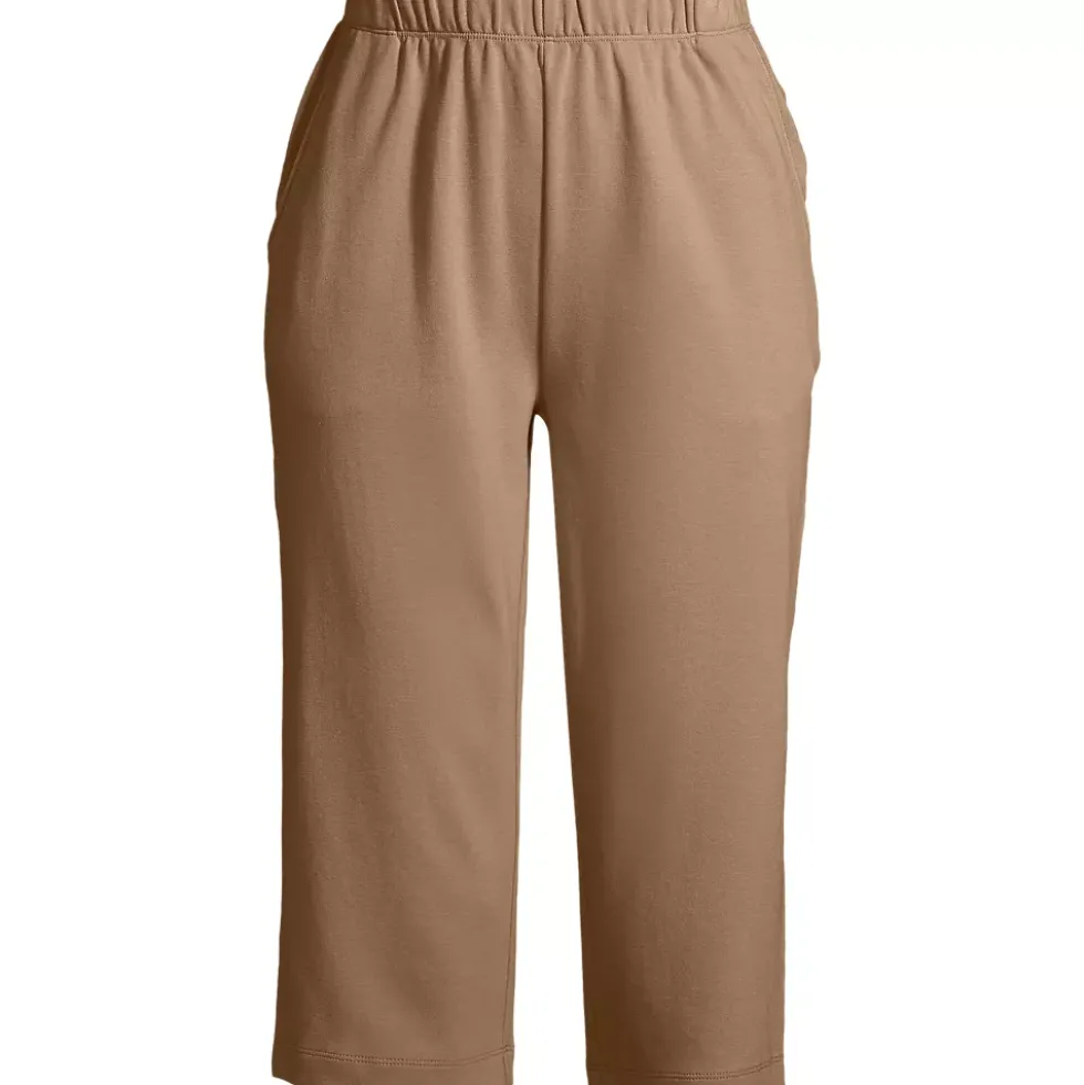 Women's Sport Knit High Rise Elastic Waist Capri Pants