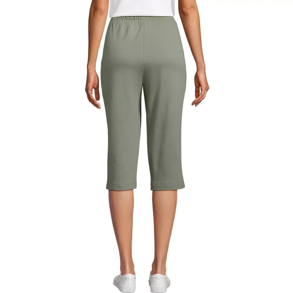 Women's Sport Knit High Rise Elastic Waist Capri Pants