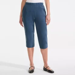 Women's Sport Knit High Rise Elastic Waist Capri Pants