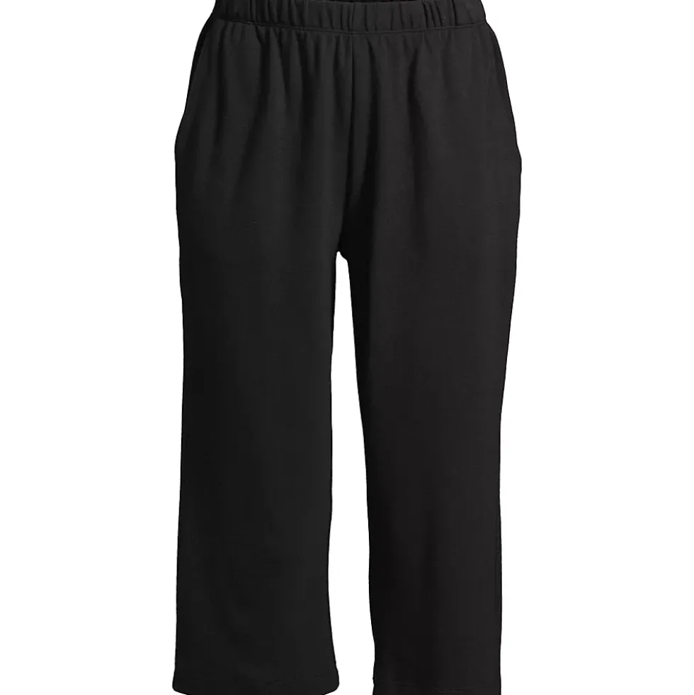 Women's Sport Knit High Rise Elastic Waist Capri Pants