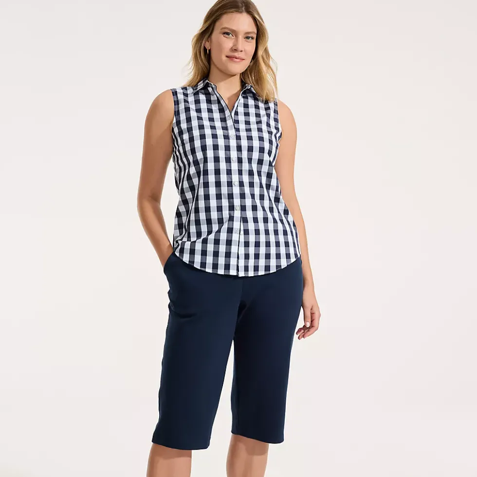 Women's Sport Knit High Rise Elastic Waist Capri Pants