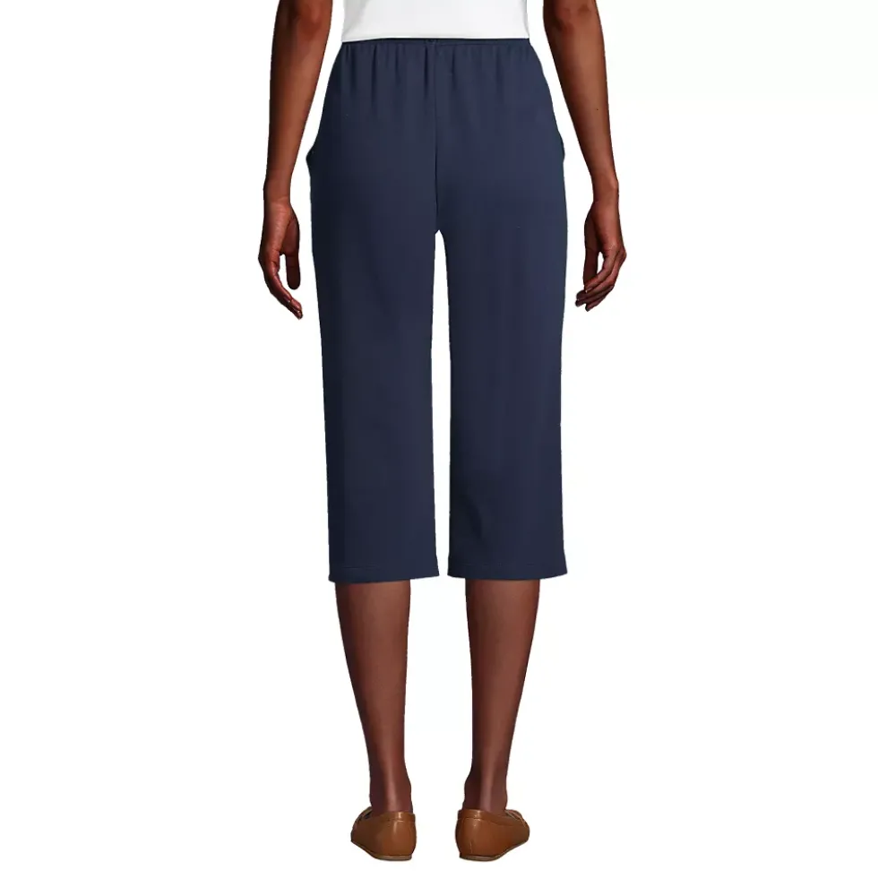 Women's Sport Knit High Rise Elastic Waist Capri Pants