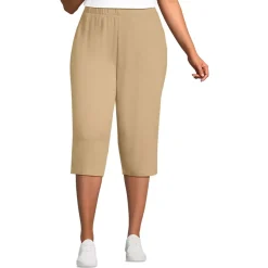 Women's Sport Knit High Rise Elastic Waist Capri Pants