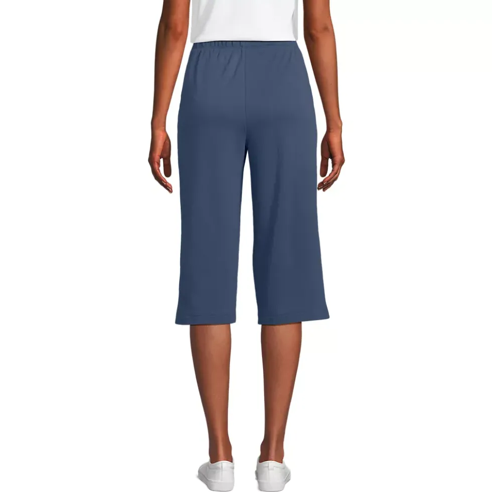 Women's Sport Knit High Rise Elastic Waist Capri Pants