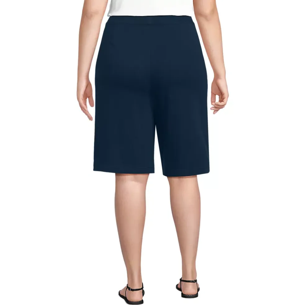 Women's Sport Knit High Rise Pleated 12" Bermuda Shorts