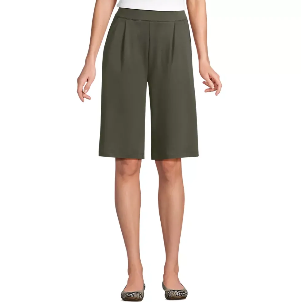 Women's Sport Knit High Rise Pleated 12" Bermuda Shorts