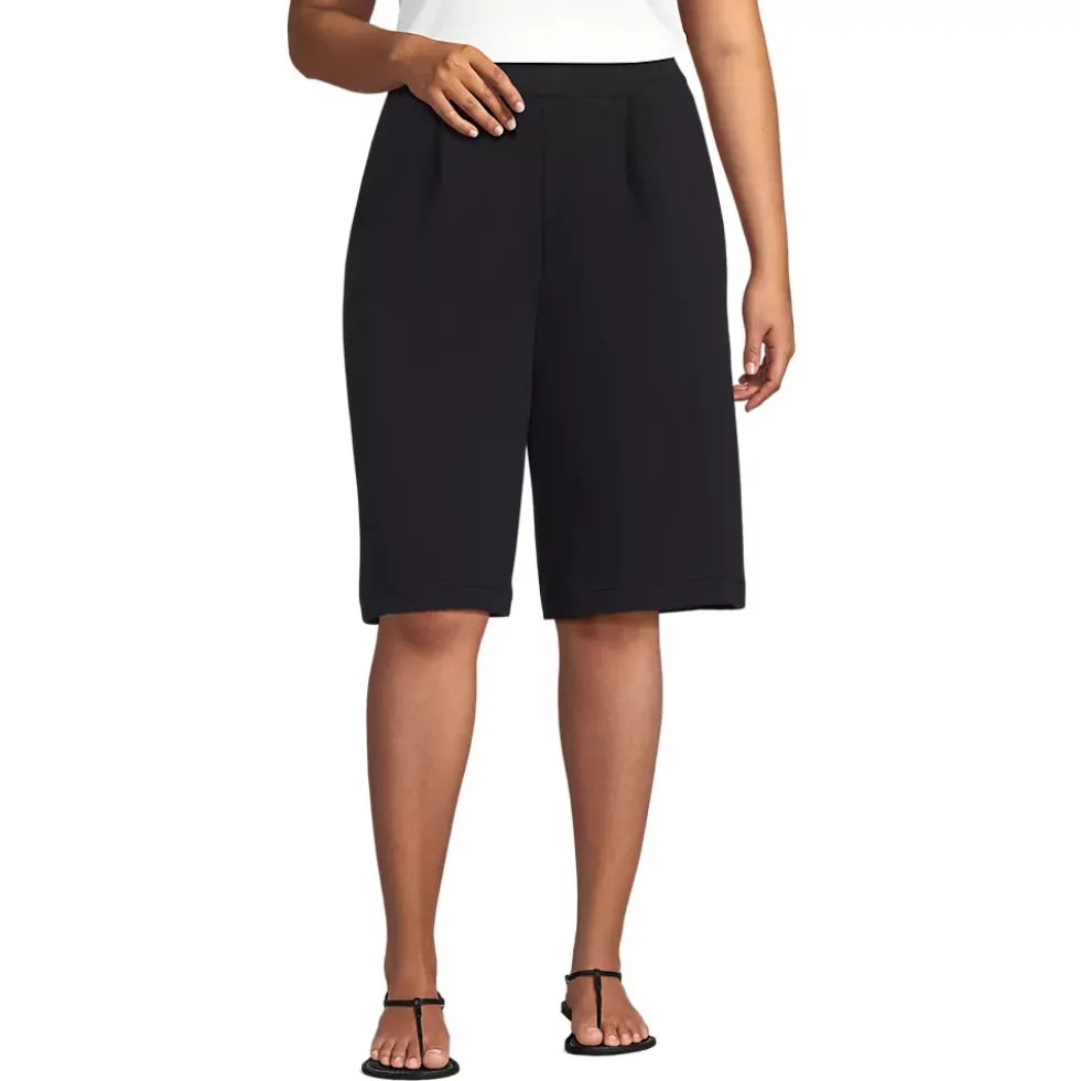 Women's Sport Knit High Rise Pleated 12" Bermuda Shorts
