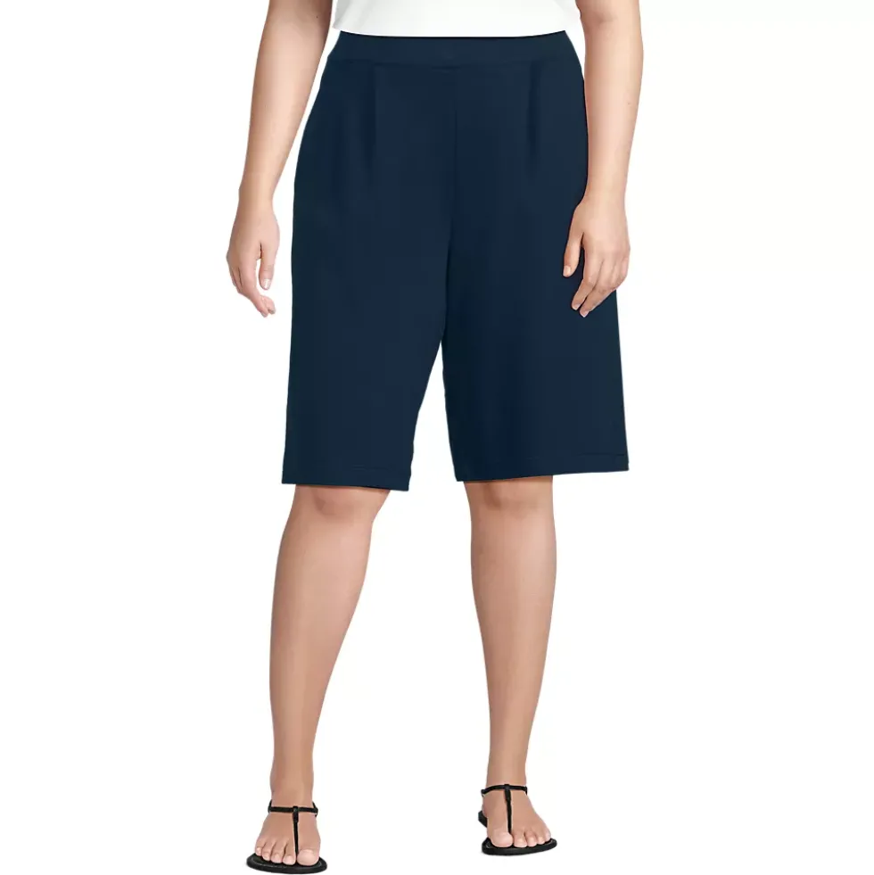 Women's Sport Knit High Rise Pleated 12" Bermuda Shorts