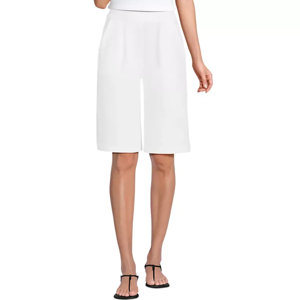 Women's Sport Knit High Rise Pleated 12" Bermuda Shorts