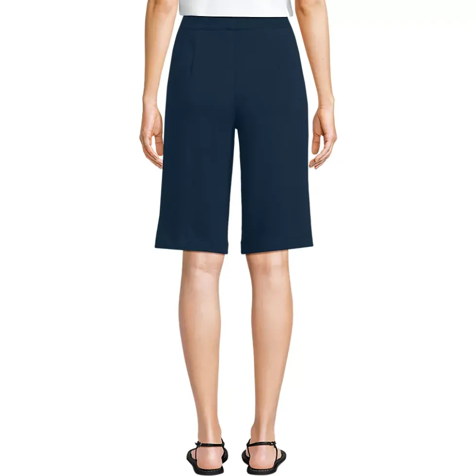 Women's Sport Knit High Rise Pleated 12" Bermuda Shorts