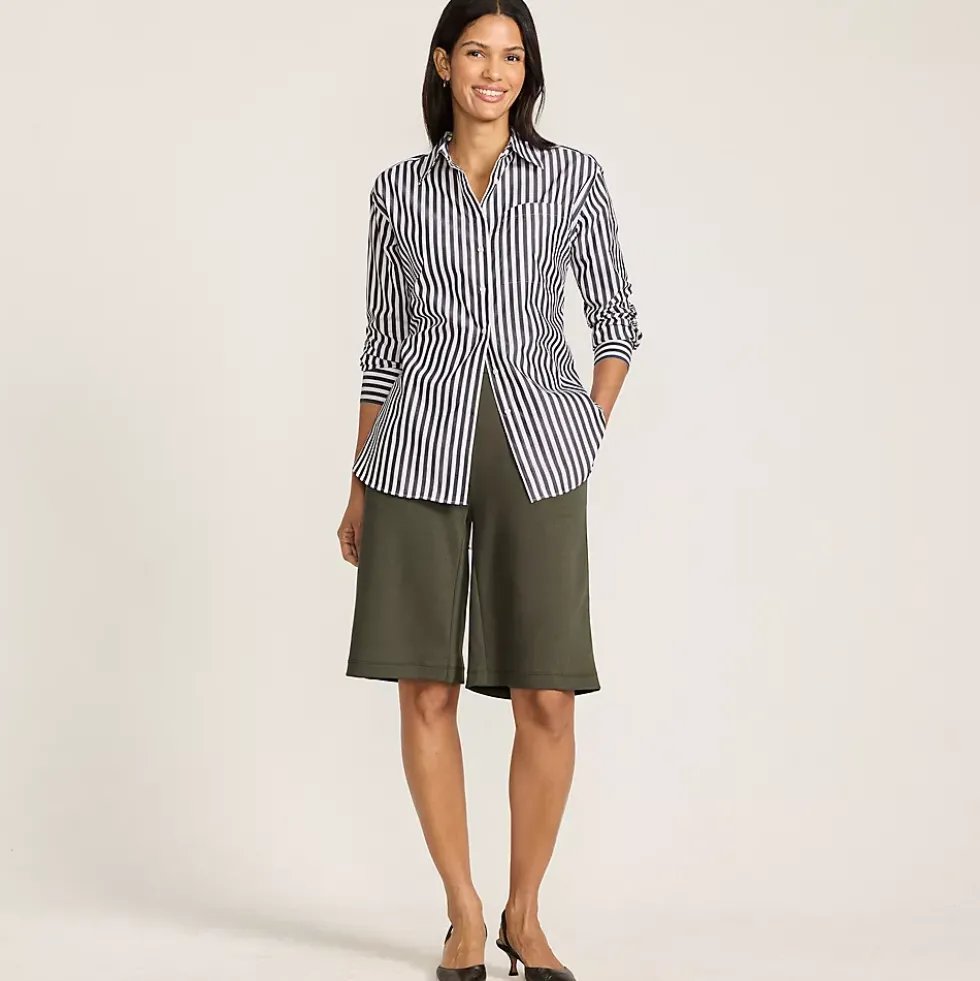 Women's Sport Knit High Rise Pleated 12" Bermuda Shorts