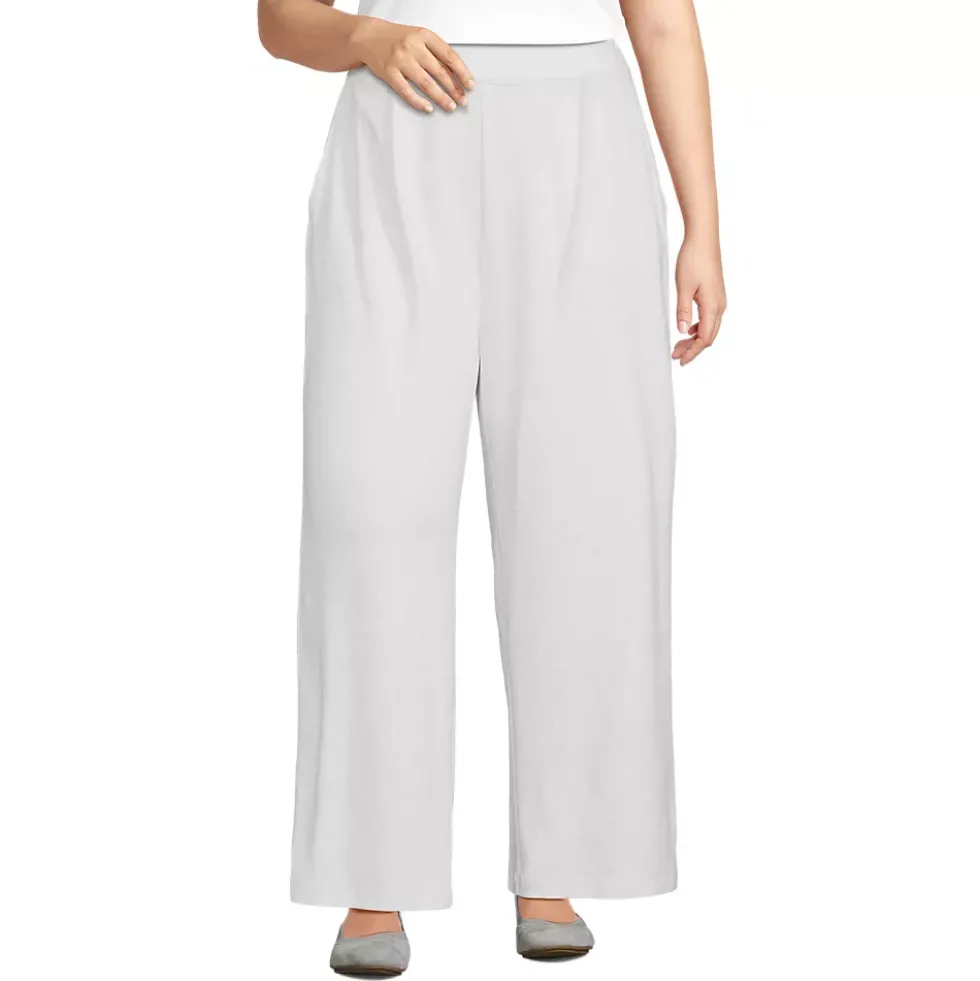 Women's Sport Knit High Rise Pleated Wide Leg Pants