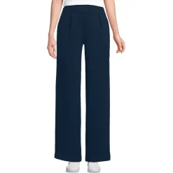 Women's Sport Knit High Rise Pleated Wide Leg Pants