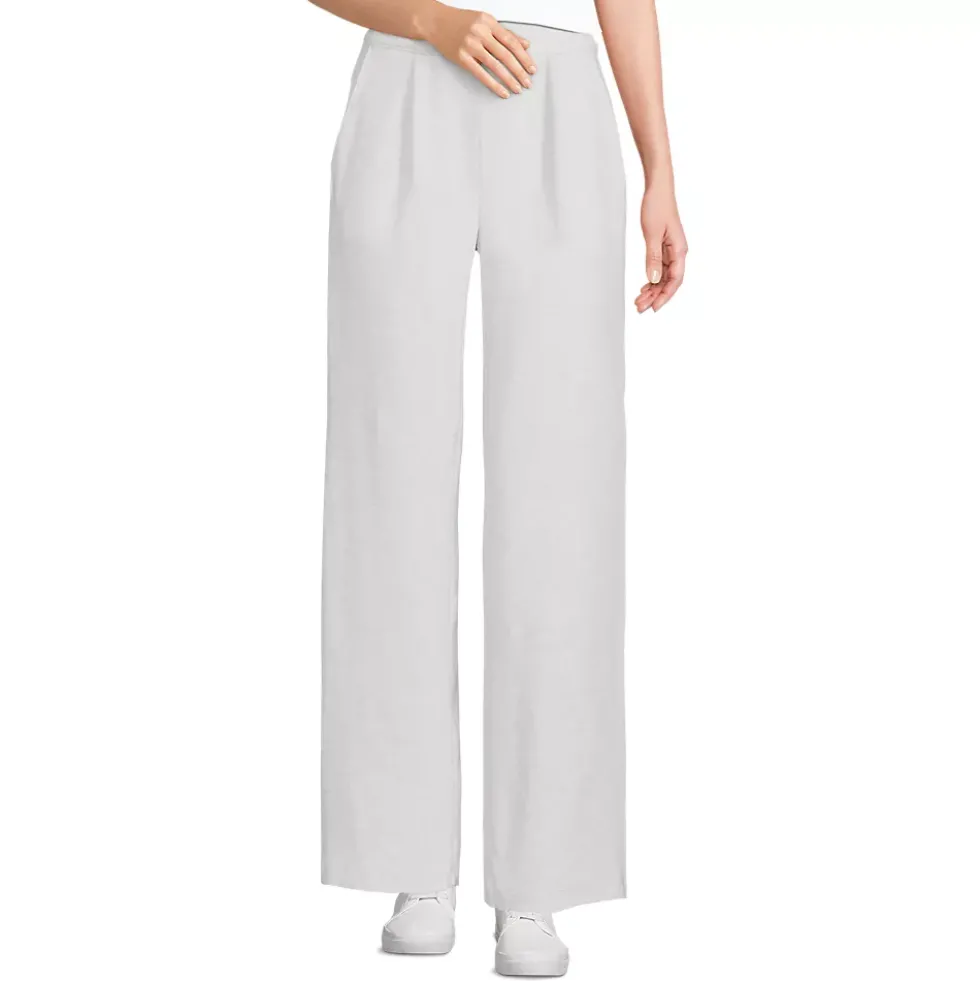 Women's Sport Knit High Rise Pleated Wide Leg Pants