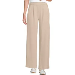 Women's Sport Knit High Rise Pleated Wide Leg Pants