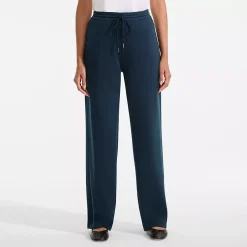 Women's Sport Knit High Rise Pull On Relaxed Straight Leg Pants