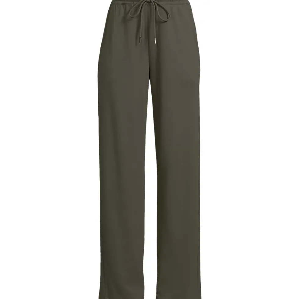 Women's Sport Knit High Rise Pull On Relaxed Straight Leg Pants