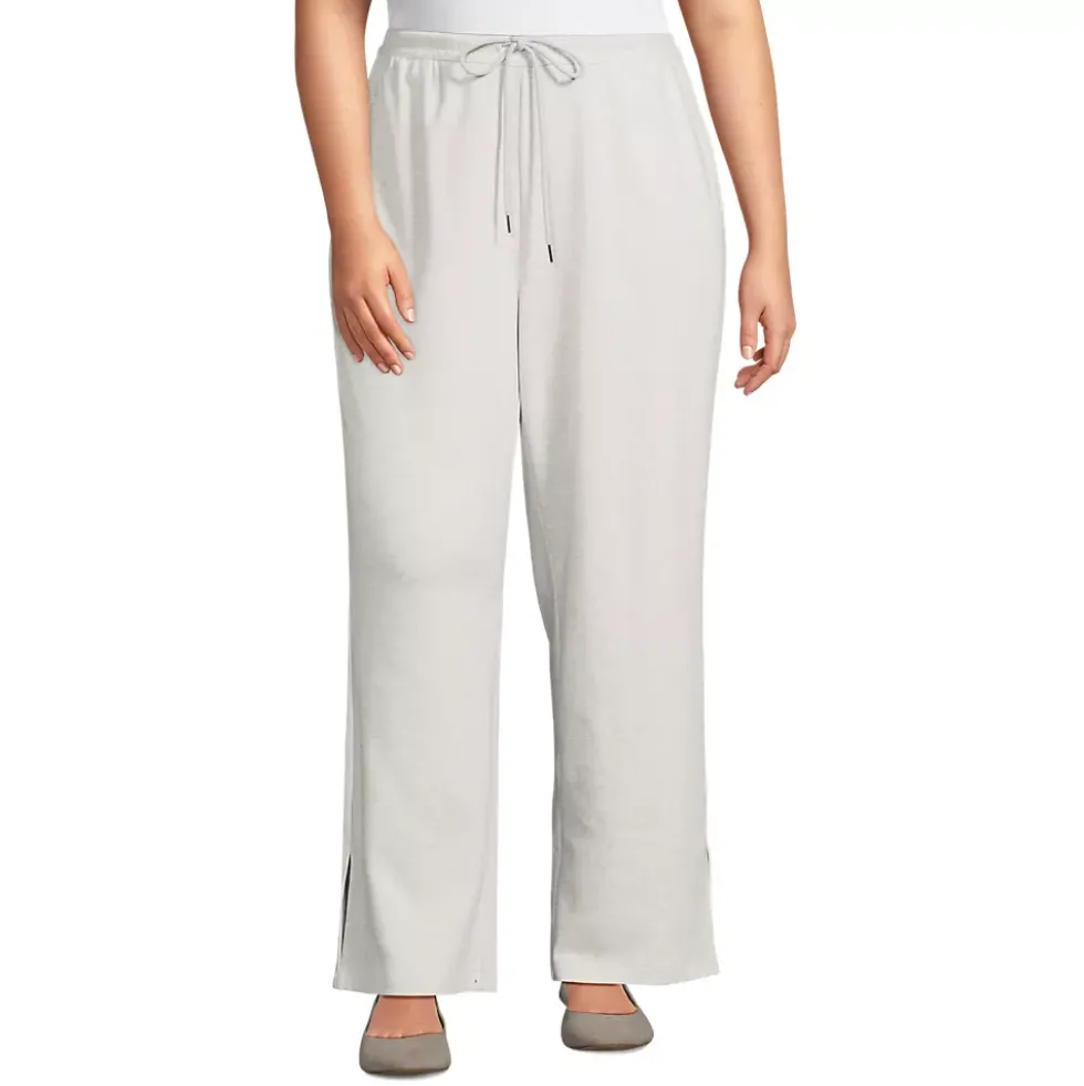 Women's Sport Knit High Rise Relaxed Straight Leg Side Stripe Pants