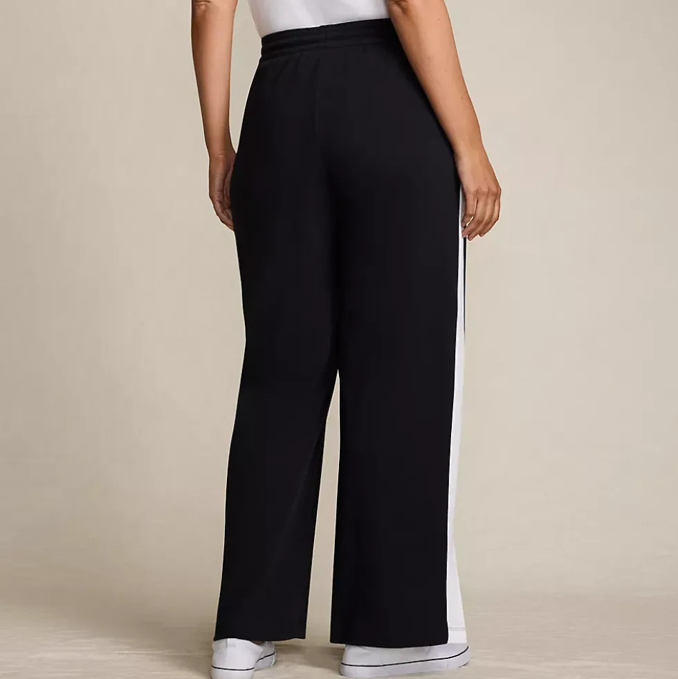 Women's Sport Knit High Rise Relaxed Straight Leg Side Stripe Pants
