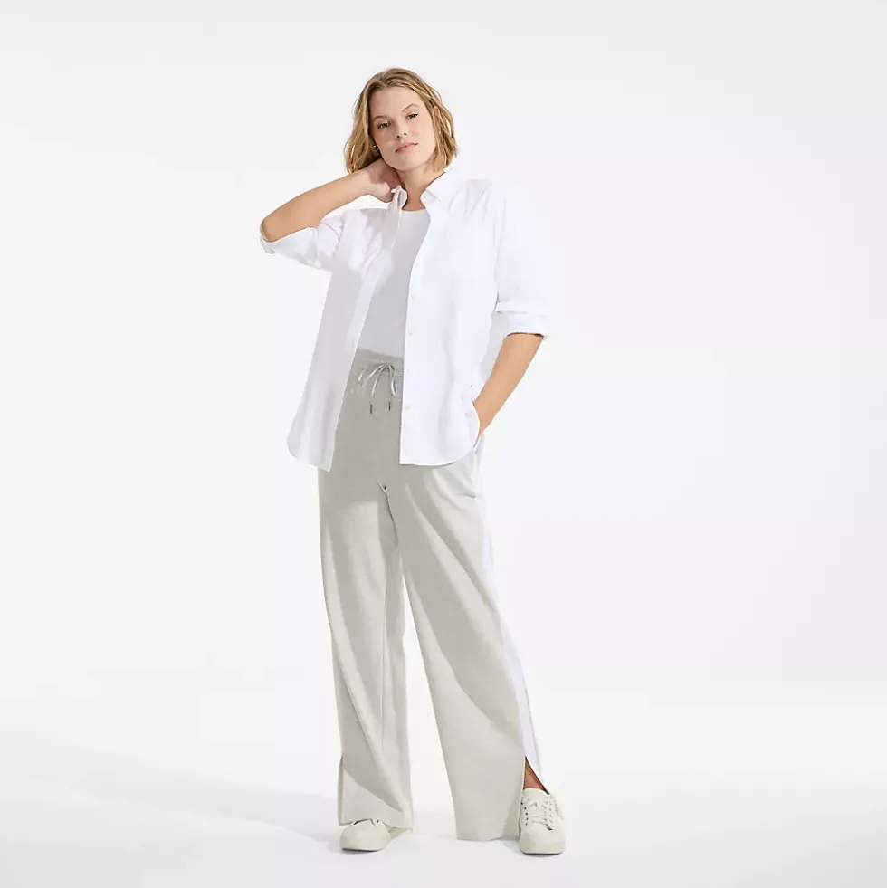 Women's Sport Knit High Rise Relaxed Straight Leg Side Stripe Pants