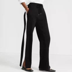 Women's Sport Knit High Rise Relaxed Straight Leg Side Stripe Pants