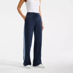 Women's Sport Knit High Rise Relaxed Straight Leg Side Stripe Pants